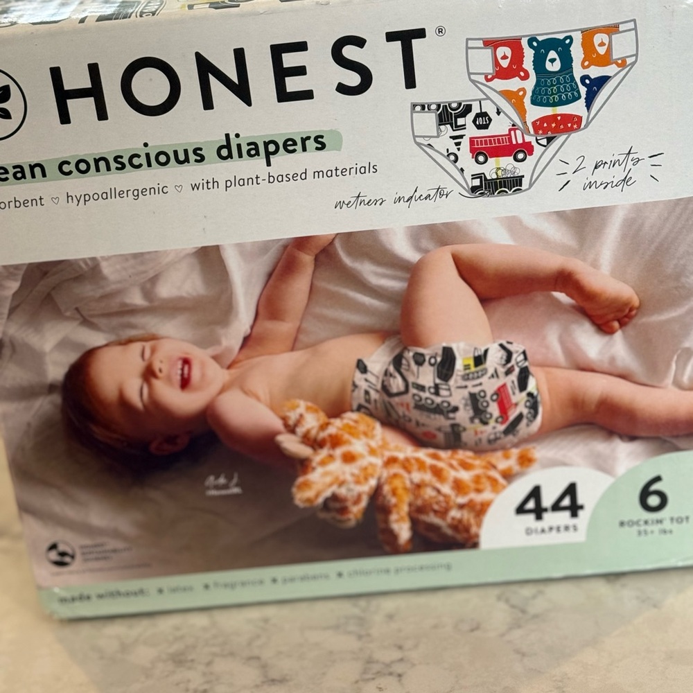 UNOPENED Box of Honest Diapers Size 6 44 Count